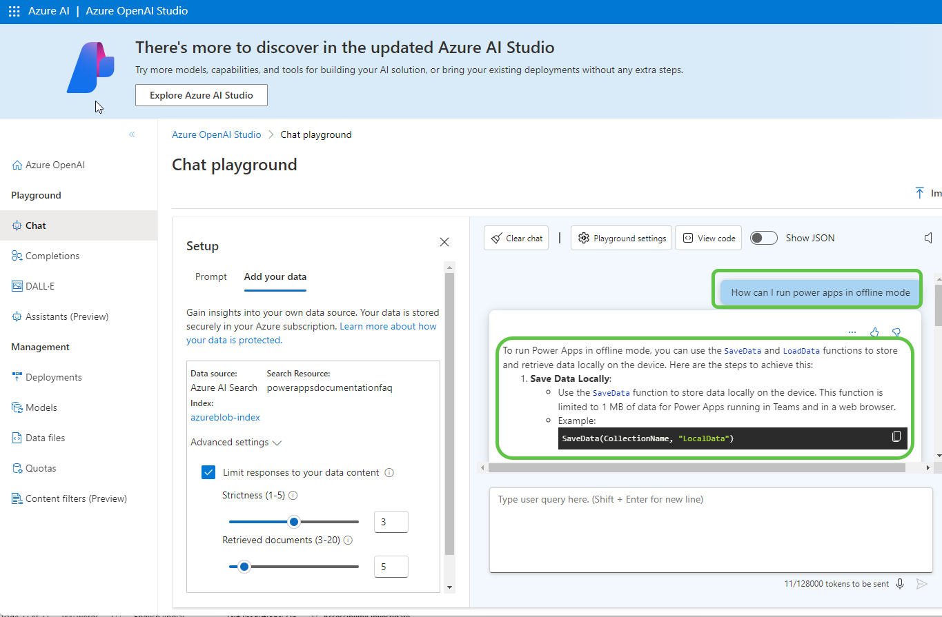 Test OpenAI Playground